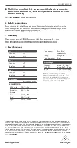 Preview for 2 page of Behringer CHORUS SPACE-C CC300 Manual