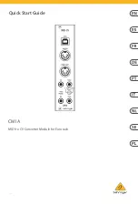 Preview for 1 page of Behringer CM1A Quick Start Manual