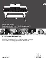 Behringer CONCERT CDP2400USB Quick Start Manual предпросмотр