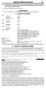 Preview for 2 page of Behringer Digital multi-FX FX-100 Quick Start Manual