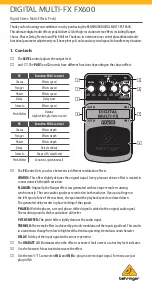 Behringer DIGITAL MULTI-FX Quick Start Manual preview