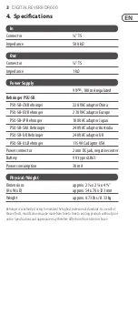 Preview for 3 page of Behringer DIGITAL REVERB DR600 Manual