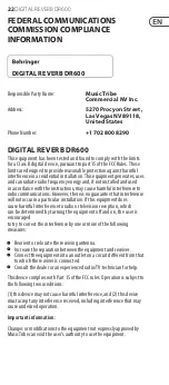 Preview for 22 page of Behringer DIGITAL REVERB DR600 Manual