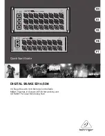 Preview for 1 page of Behringer DIGITAL SNAKE SD16 Quick Start Manual