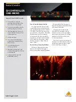 Preview for 1 page of Behringer DJ CONTROLLER CMD MICRO Brochure