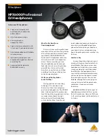 Preview for 1 page of Behringer DJ Headphones HPX6000 Brochure