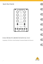 Предварительный просмотр 1 страницы Behringer DUAL ENVELOPE GENERATOR MODULE 1003 Quick Start Manual