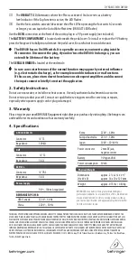 Preview for 2 page of Behringer DYNAMIC WAH DW400 Quick Manual