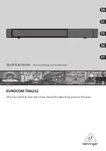 Behringer EUROCOM TN6232 Quick Start Manual предпросмотр