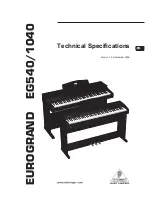 Предварительный просмотр 1 страницы Behringer EUROGRAND EG1040 Technical Specifications