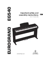 Behringer EUROGRAND EG540 Important Safety And Assembly Instructions предпросмотр