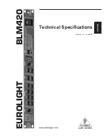 Предварительный просмотр 1 страницы Behringer Eurolight BLM420 Technical Specifications