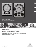 Behringer Eurolive B1500D-PRO Quick Start Manual предпросмотр