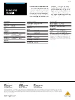 Предварительный просмотр 3 страницы Behringer Eurolive F1220A Brochure & Specs