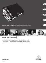 Preview for 1 page of Behringer EUROLIVE F1320D Quick Start Manual