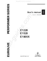 Behringer Eurolive Performer E1220 User Manual предпросмотр