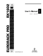 Предварительный просмотр 1 страницы Behringer Europack Pro RX1602 User Manual