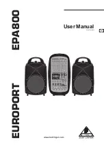 Behringer EUROPORT EPA800 User Manual preview