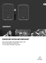 Behringer EUROPORT MPA100BT Quick Start Manual предпросмотр