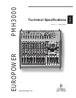 Behringer Europower PMH3000 Technical Specifications предпросмотр