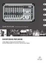 Предварительный просмотр 1 страницы Behringer EUROPOWER PMP2000D Quick Start Manual