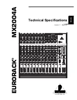 Предварительный просмотр 1 страницы Behringer EURORACK MX2004A Technical Specifications