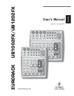 Предварительный просмотр 1 страницы Behringer EURORACK UB1002FX User Manual