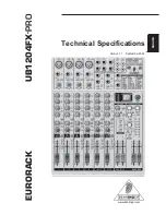 Behringer EURORACK UB1204FX-PRO Technical Specifications предпросмотр