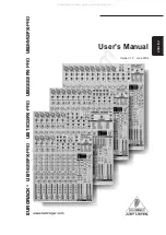 Behringer EURORACK UB1622FX-PRO User Manual preview