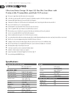 Preview for 2 page of Behringer EURORACK UB1832FX-PRO Technical Specifications