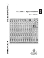 Behringer EURORACK UB2222FX-PRO Technical Specifications preview