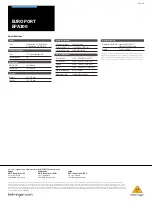 Предварительный просмотр 5 страницы Behringer Eurosport EPA300 Datasheet