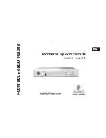 Предварительный просмотр 1 страницы Behringer F-Control Audio FCA202 Technical Specifications