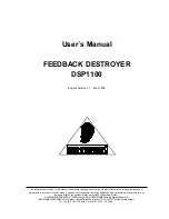 Behringer FEEDBACK DESTROYER DSP1100 User Manual предпросмотр