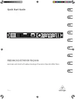 Preview for 1 page of Behringer FEEDBACK DESTROYER FBQ1000 Quick Start Manual