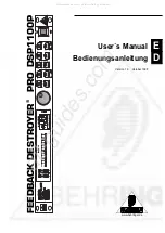 Preview for 1 page of Behringer FEEDBACK DESTROYER PRO DSP1100P User Manual