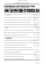 Preview for 4 page of Behringer FEEDBACK DESTROYER PRO DSP1124P User Manual