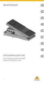 Предварительный просмотр 1 страницы Behringer Foot Controller FCV100 Quick Start Manual