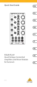 Предварительный просмотр 1 страницы Behringer FOUR PLAY Quick Start Manual