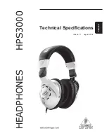 Предварительный просмотр 1 страницы Behringer HEADPHONES HPS3000 Technical Specifications