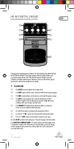 Behringer Heavy Metal HM300 Manual preview