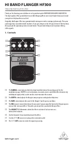 Behringer HI BAND FLANGER HF300 Quick Manual preview