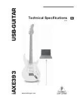 Предварительный просмотр 1 страницы Behringer iAXE393 Technical Specifications