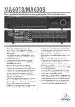 Preview for 1 page of Behringer MA6008 Features & Specifications