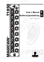 Behringer MAGICIAN T1950 User Manual preview