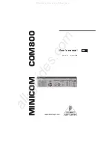 Behringer Minicom COM800 User Manual preview