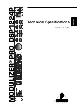 Предварительный просмотр 1 страницы Behringer MODULIZER PRO DSP1224P Technical Specifications