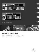 Behringer MOTÖR 49 Quick Start Manual preview