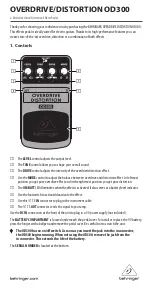 Behringer OVERDRIVE/DISTORTION OD300 User Manual preview