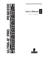 Behringer PEQ2200 User Manual preview